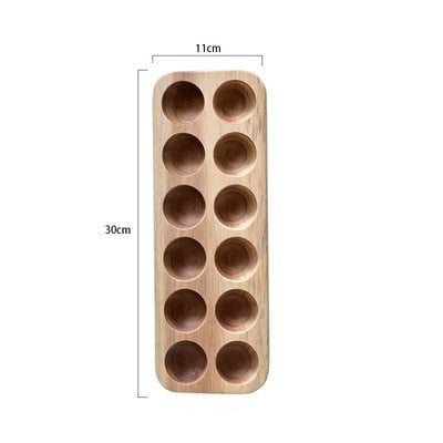 Blak Hom Japanese style Wooden Double Row Egg Storage
