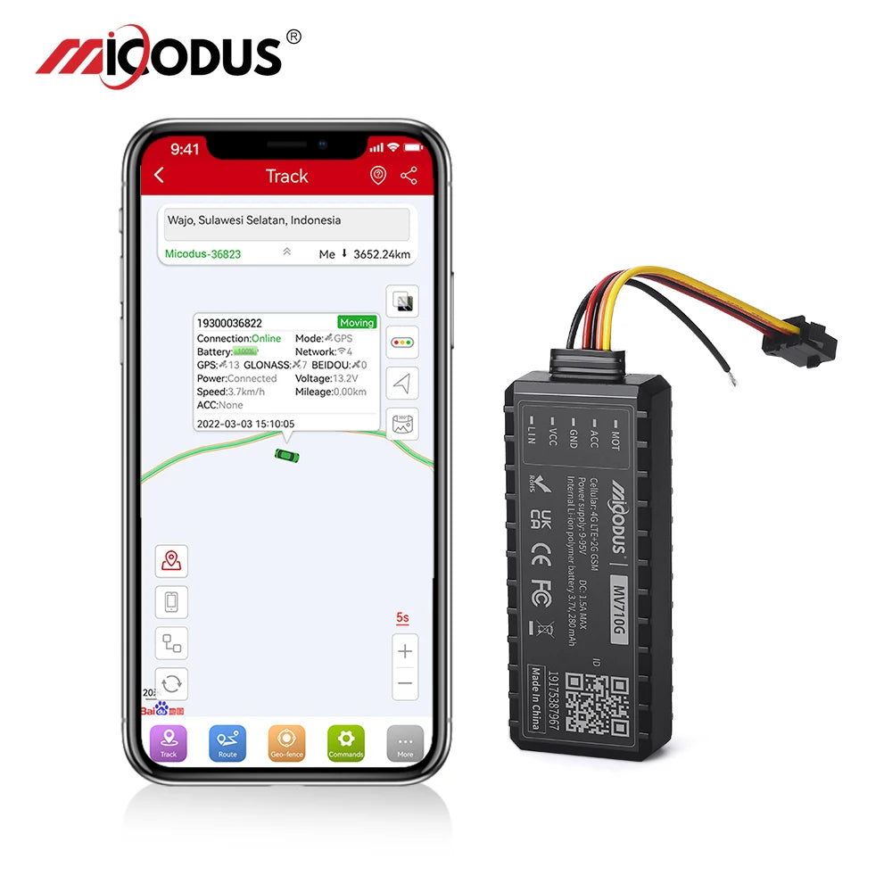 Rastreador Veiculo GPS Para Auto MV710G 9-90V Cut off Fuel Mini 4G GPS Tracker for Car Vibrate ACC On/Off Alerts PK J16