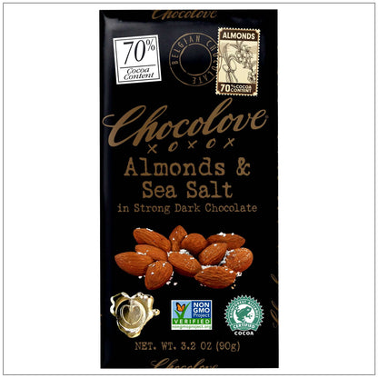 Almonds & Sea Salt in Strong Dark Chocolate