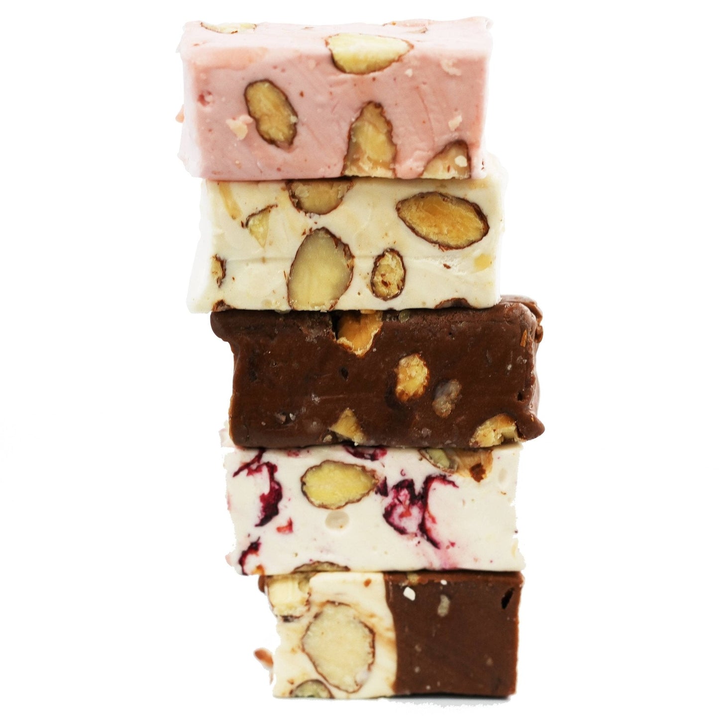 Andy Anand 28 bite-sized Roasted Almond Nougat Soft Nougat Brittle, Traditional European Turron Recipe Style, Nougat with Almonds - 7 Oz