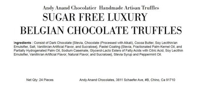 Andy Anand Sugar Free Belgian Chocolate Truffles – 16 Pc Luxury Assorted Flavors, 60% Cocoa Butter