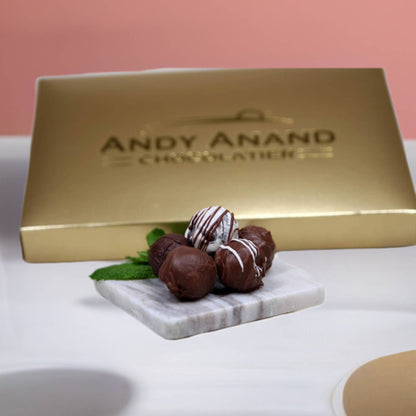 Andy Anand 24 Pc Rum, Irish Cream & Kahlua Belgian Chocolate Truffles Decadent Delicacies: Satisfy Your Cravings, Truffles Gift Box Ideas for Her - Perfect for Any Occasion