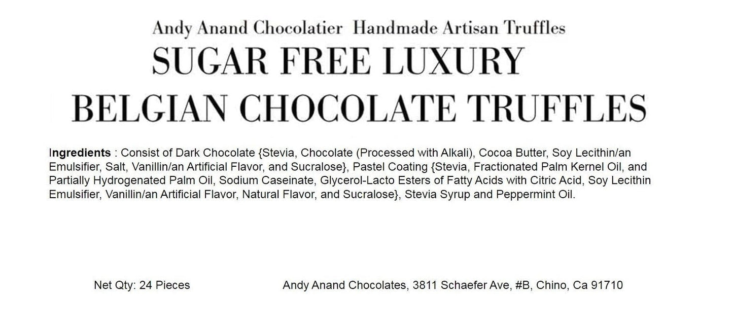 Andy Anand 48 Pc Sugar Free Chocolate Truffles – Pure Delight, Premium Belgian Truffles Made with 60% Chocolate (Cocoa Butter)