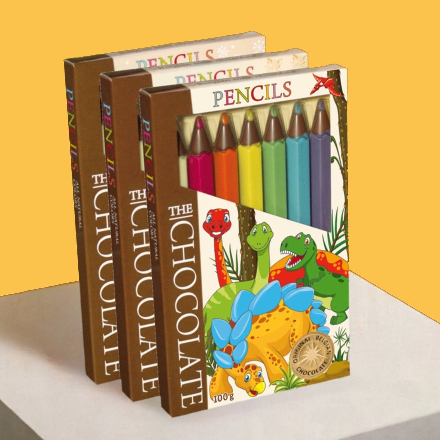 Andy Anand Milk Chocolate Crayon Boxes, 3-Pack (21 Pcs) – Fun Kids’ Treats Made with 60% Chocolate (Cocoa Butter), Perfect Gift Box for Special Occasions