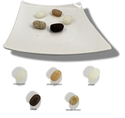 Andy Anand Sugar Free Hard Candy Variety Pack - Ginger, Coffee, Toasted Sesame, Menthol, Propolis - Stevia Sweetened - Gluten Free - | Perfect for Chocolate Lovers, Candy for Diabetics - (85 Ct 7 Oz)
