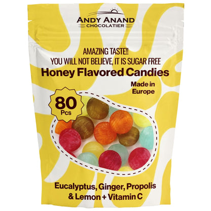 Andy Anand Sugar Free Honey Ginger Candy, Propolis, Vit C 70 Pcs. Flown Fresh from Europe variety pack. Amazing delicious taste. You will not believe it is sugar free 7 oz