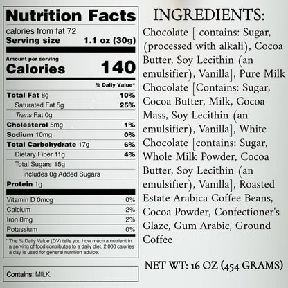 Andy Anand Espresso Coffee Chocolate – Belgian Coffee-Infused Assortment of 5 Flavors, 1 lb Gift Box of Decadent Treats Made with 60% Chocolate (Cocoa Butter)