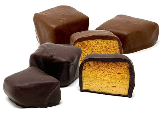 Andy Anand Belgian Honeycomb Milk & Dark Chocolate – 1 lb Handmade Sponge Crunch Delight, Crafted with 60% Chocolate (Cocoa Butter), Perfect Gift Box for Any Occasion