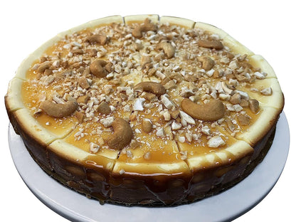 Andy Anand Caramel Cashew Cheesecake 9" - No Bake Required - Indulge in Delicious Cheesecakes - Order Now! (2.6 lbs)