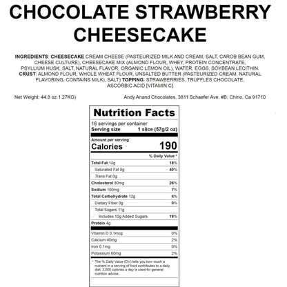 Andy Anand Chocolate Strawberry Cheesecake 9" with Real Chocolate Truffles: Cheese Cake Delivered  Home Made  (2.8 lbs)