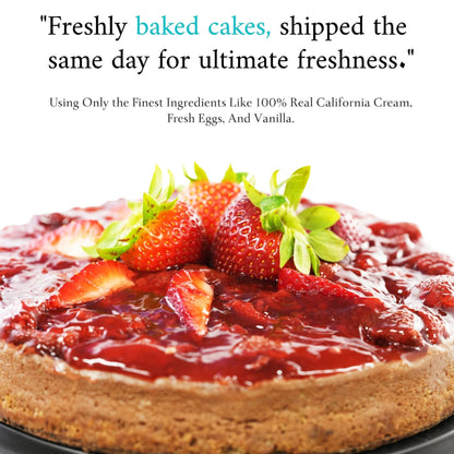 Andy Anand Chocolate Strawberry Cheesecake 9" with Real Chocolate Truffles: Cheese Cake Delivered  Home Made  (2.8 lbs)
