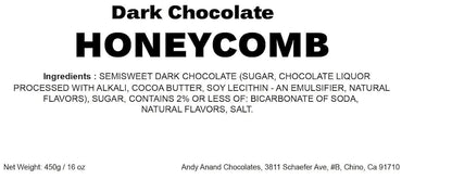 Andy Anand Honeycomb Vegan Dark Chocolate 1 lb – 60% Chocolate, Tempting Chocolates for Every Palate, Gift Box for Special Treats