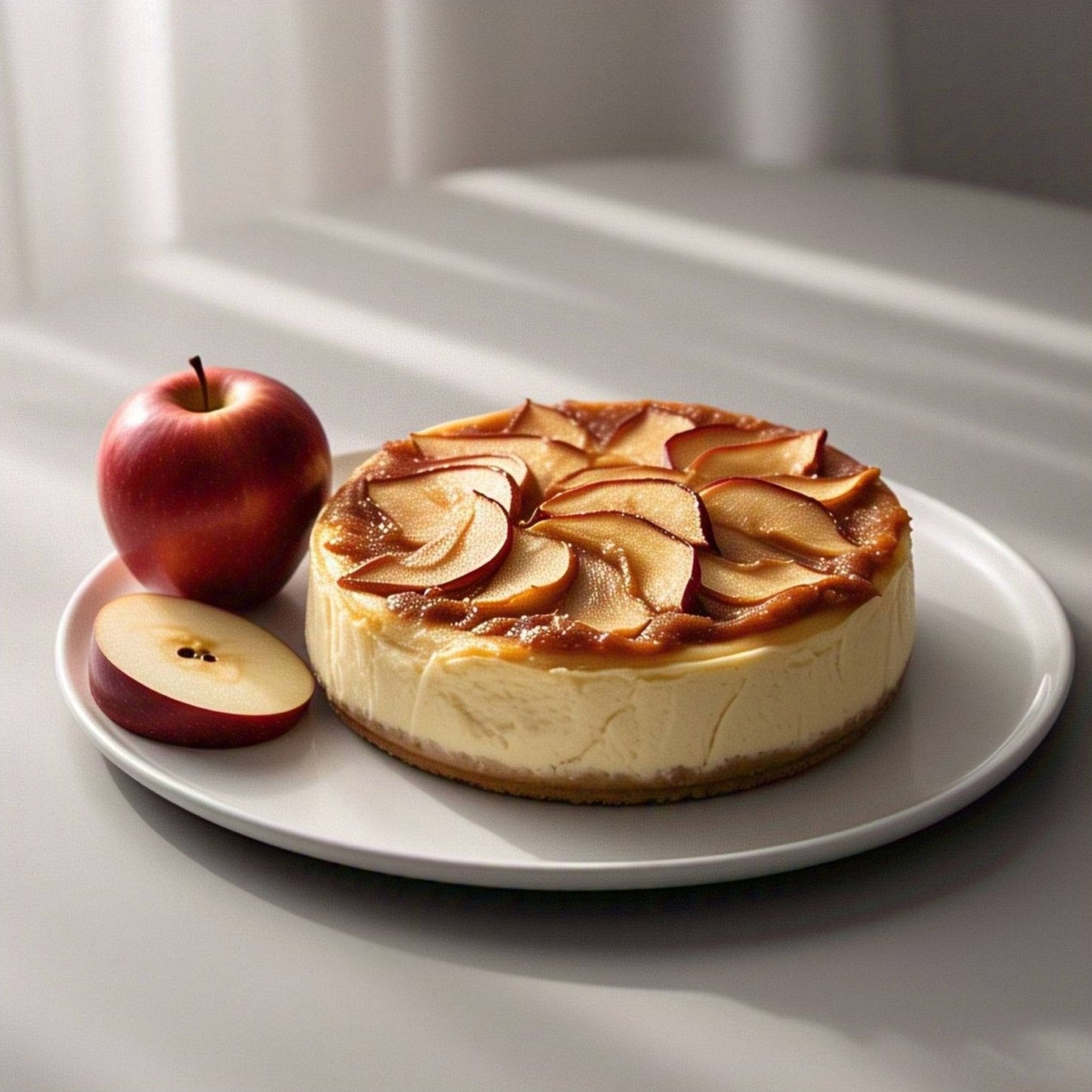 Andy Anand Sugar-Free & Gluten-Free Apple Cheesecake, 9-Inch, 2 lb – Diabetic-Friendly, California Cream Cheese, Fresh Eggs & Vanilla Gift