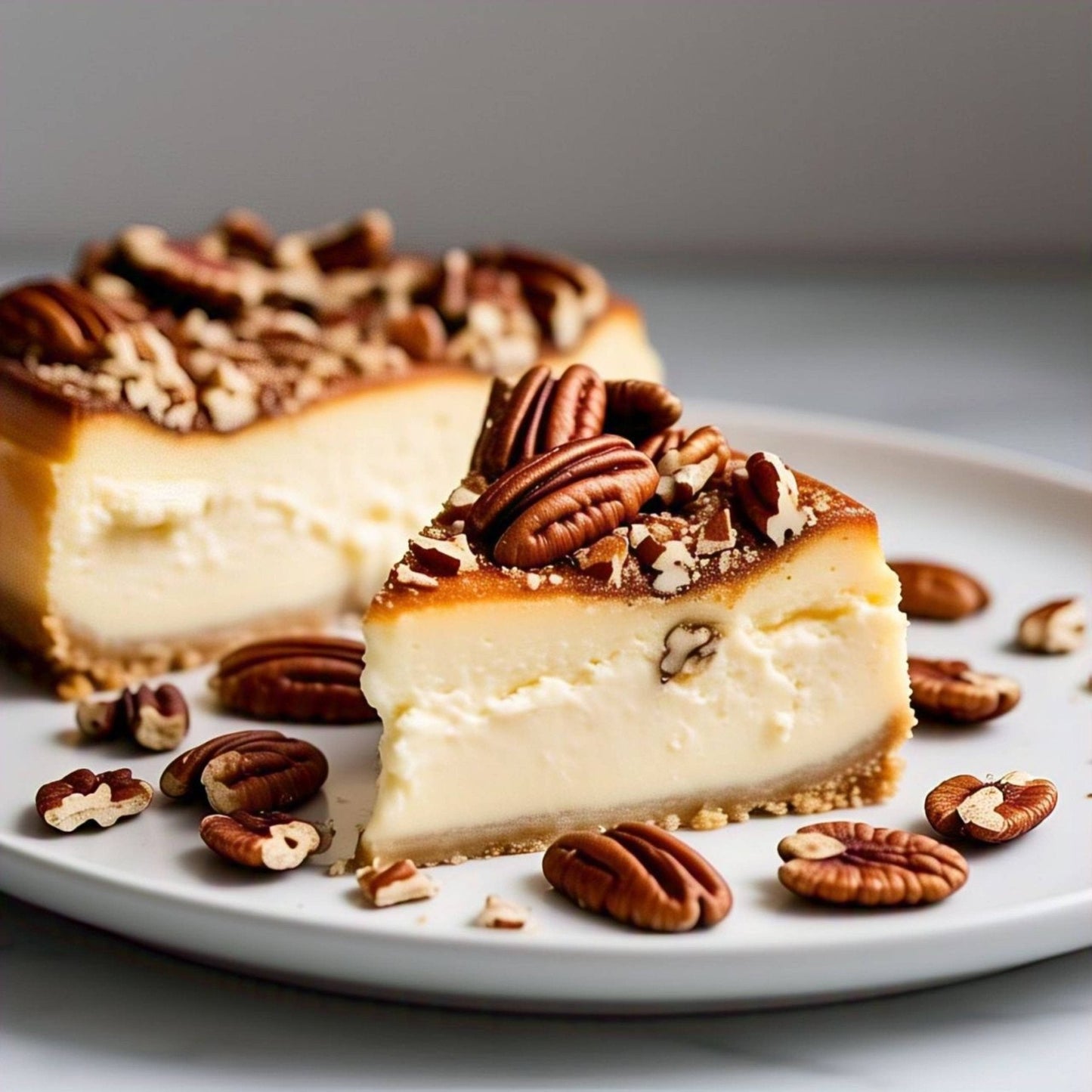 Andy Anand Delicious Sugar Free Caramel Pecan Cheesecake 9" - All Natural Ingredients, Best Heavenly Creamy Sugar free Cheesecake Near Me For Celebrations & Dessert Lovers (2.8 lbs)