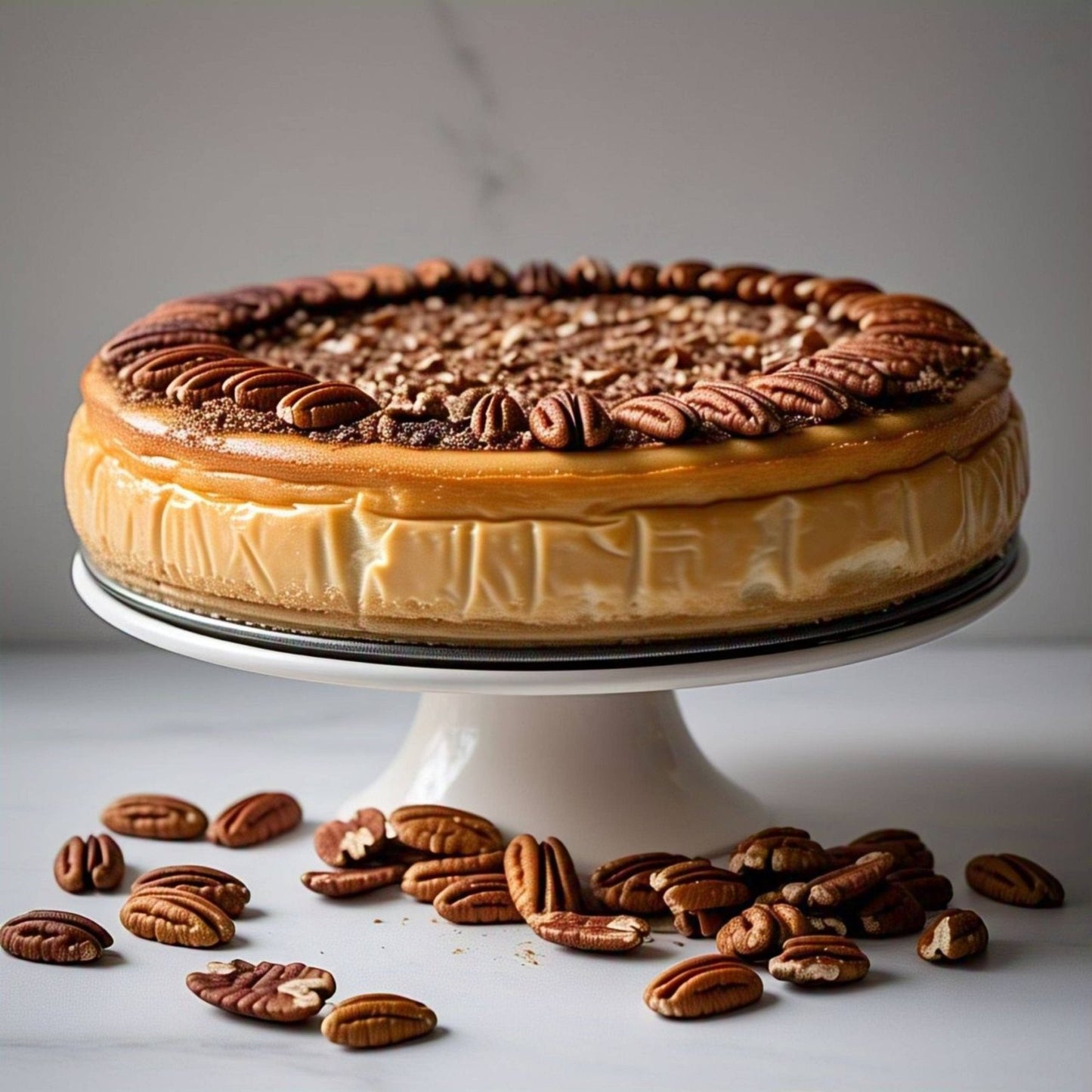 Andy Anand Gluten Free Caramel Pecan Cheesecake 9" - Experience the Richness Gluten Free Cheesecake Near Me Desserts (2.8 lbs)