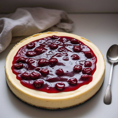 Andy Anand Delicious Sugar Free Gluten Free Cherry Cheesecake 9"- Freshly Baked, Best Cheese Cake Near Me For Celebrations & Dessert Lovers (3.4 lbs)
