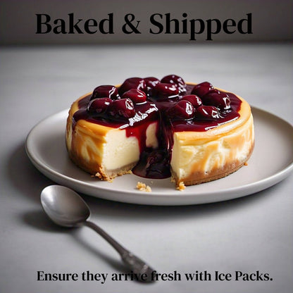 Andy Anand Delicious Sugar Free Gluten Free Cherry Cheesecake 9"- Freshly Baked, Best Cheese Cake Near Me For Celebrations & Dessert Lovers (3.4 lbs)
