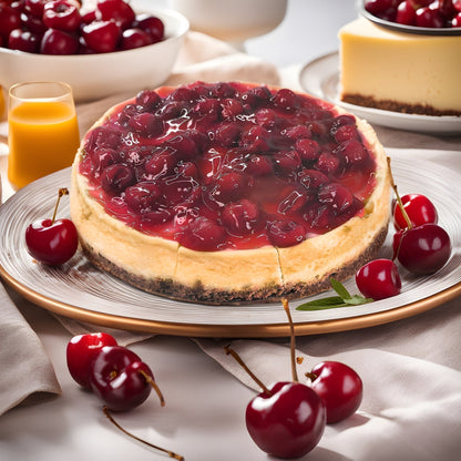 Andy Anand Delicious Sugar Free Gluten Free Cherry Cheesecake 9"- Freshly Baked, Best Cheese Cake Near Me For Celebrations & Dessert Lovers (3.4 lbs)