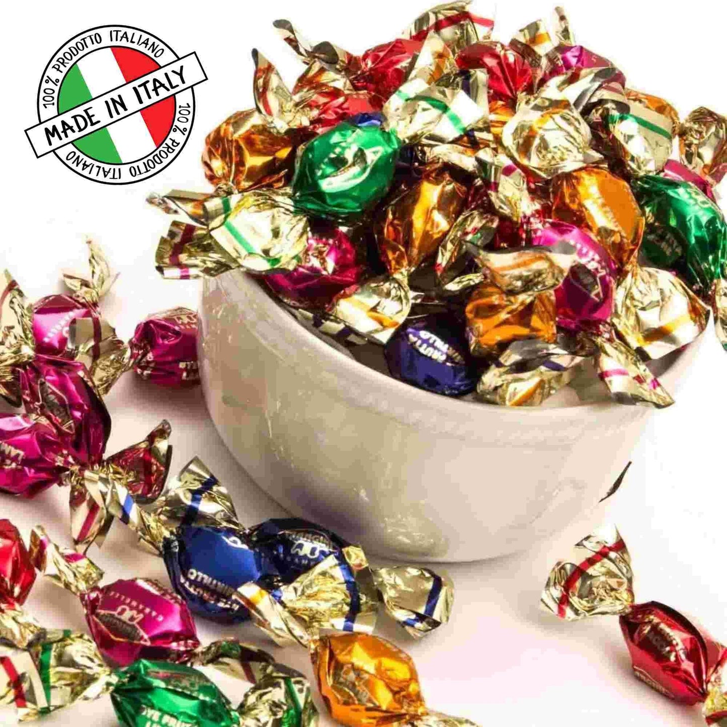 Andy Anand Chocolatier Sugar Free Hard Candy - Made in Italy Fruit Flavored Gluten Free Hard Candy Individually Wrapped Stevia Sweetened Candy Keto & Diabetic friendly Assorted Candy (85 Pcs, 7 Oz)