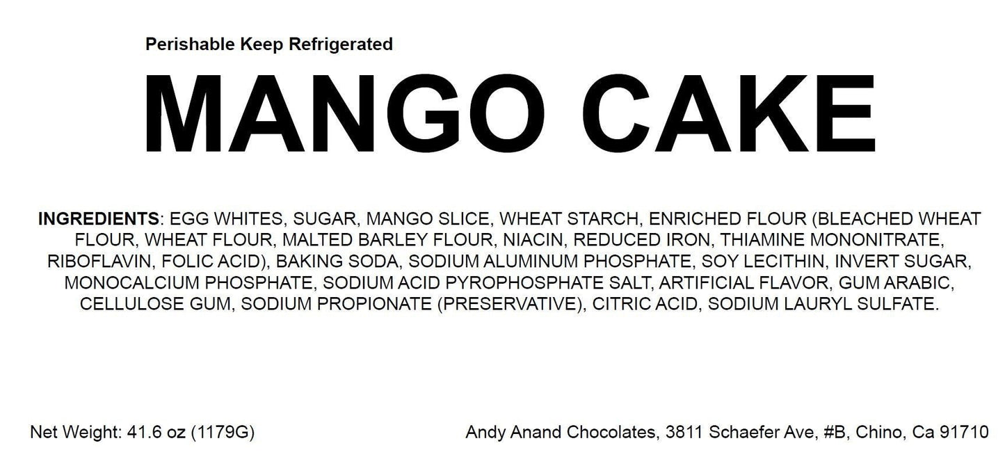 Andy Anand Exquisite 9" Cake: Freshly Crafted in Traditional Style Mango Cake ,Delight in Its Luxuriously Creamy Texture and Intense Flavor