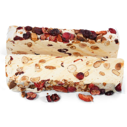 Andy Anand Deliciously Divine Red Fruit Almond Nougat - Brittle Nougat Turron with Wildflower Honey - European Turron Candy - A Traditional Spanish Treat & Sweet Delights – 7 Oz