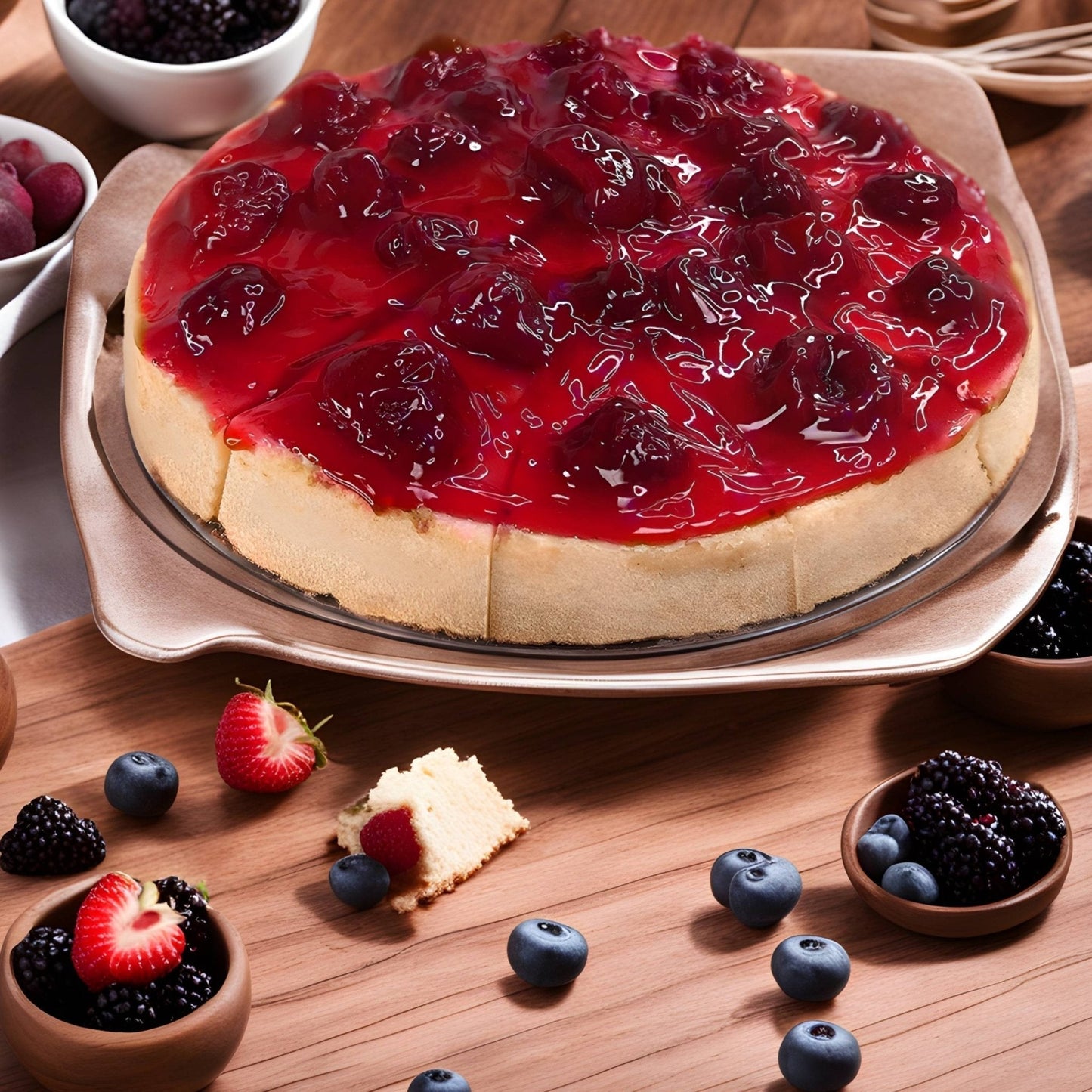 Andy Anand Sugar Free Gluten Free Strawberry Cheesecake 9" - No Preservatives or Chemicals, Creamily Topped, Best Cheesecake Near Me For Celebrations & Dessert Lovers (3.4 lbs)