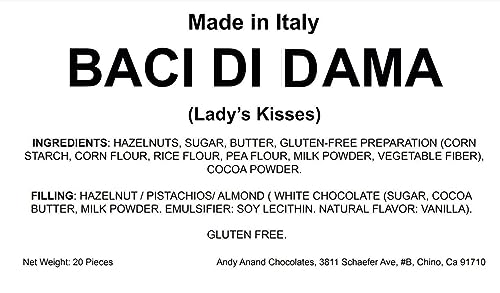 Andy Anand Deliciously Italian Authentic Baci Di Dama Cookies (Lady’s Kisses) 20 Pcs , Gluten Free, Made In Italy, Baci Di Dama: The Italian Cookies That Will Steal Your Heart