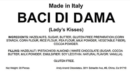 Andy Anand Deliciously Italian Authentic Baci Di Dama Cookies (Lady’s Kisses) 20 Pcs , Gluten Free, Made In Italy, Baci Di Dama: The Italian Cookies That Will Steal Your Heart
