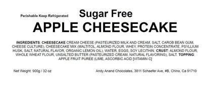 Andy Anand Sugar-Free Apple Cheesecake, 9-Inch, 2.6 lb – Diabetic-Friendly, Real California Cream Cheese, All-Natural Ingredients Gift Box