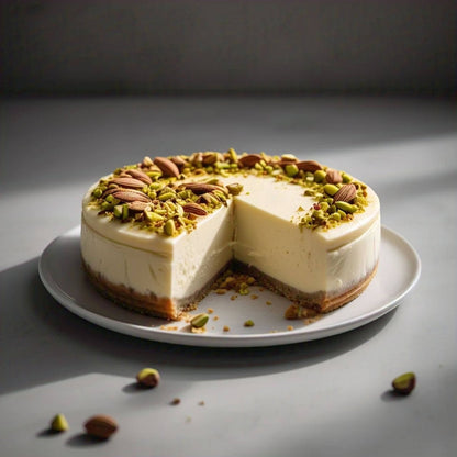 Andy Anand Deliciously Sugar Free Pistachios Almond Cheesecake - Made with California Almonds, Best Cheese Cake Near Me For Thanksgiving Celebrations & Dessert Lovers (2 lbs)
