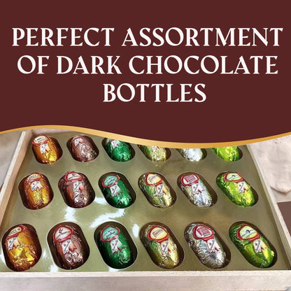 Andy Anand Liquor-Filled Chocolate Bottles, Beer Flavor, 18 pc – Vegan, 60% Cocoa Butter, Non-Alcoholic, Birthday & Holiday Gourmet Gift Box