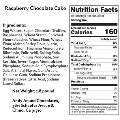 Andy Anand Chocolate Raspberry Cake, 9-Inch, 2.8 lb – Real Chocolate Truffles, Luxuriously Creamy, Birthday, Wedding & Anniversary Gift Box