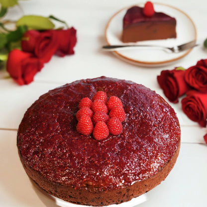 Andy Anand Exquisite 9"  Gluten Free Raspberry Chocolate Cake 9" with Real Chocolate Truffles: Daily Freshly Baked in Bakery and Delivered - 2.8 lbs