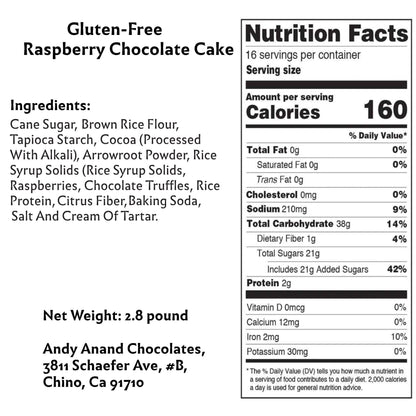 Andy Anand Exquisite 9"  Gluten Free Raspberry Chocolate Cake 9" with Real Chocolate Truffles: Daily Freshly Baked in Bakery and Delivered - 2.8 lbs