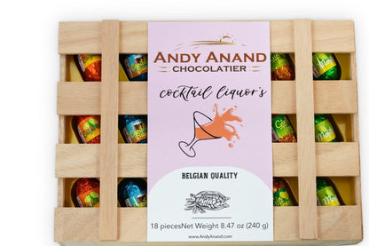 Andy Anand Non Alcoholic Vegan Chocolate – Vegan Dark Chocolates, 18 Pieces, Six Unique Flavors, Crafted with 60% Cocoa Butter
