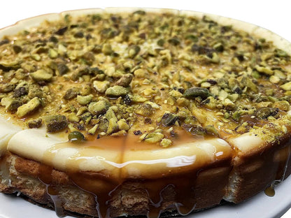 Andy Anand Gluten Free Caramel Pistachios Cheesecake 9" - Made Fresh In Traditional Way, Gluten Free Bakery Cheesecake Near Me (2 lbs)