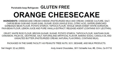Andy Anand Gluten Free Orange Cheesecake 9" - Made In Traditional Way - Amazing-Divine-Decadent Gluten-Free Cheesecake Near Me Desserts (2 lbs)