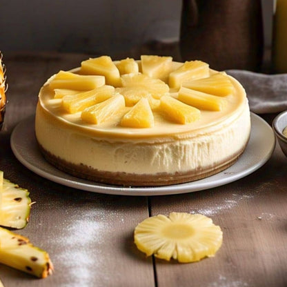 Andy Anand Sugar Free Pineapple Cheesecake 9" Baked Daily in Homemade Style, Best Richly Flavored Cheese Cake For Celebrations & Dessert Lovers (2 lbs)