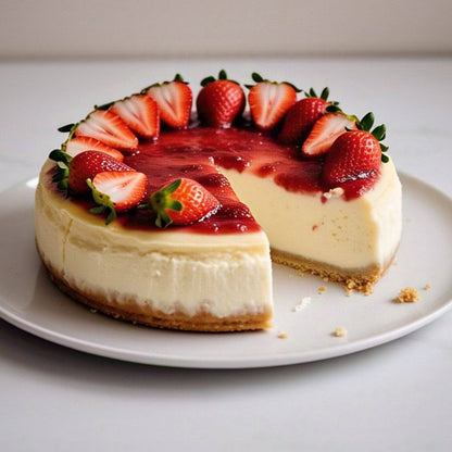Andy Anand Sugar Free Gluten Free Strawberry Cheesecake 9" - No Preservatives or Chemicals, Creamily Topped, Best Cheesecake Near Me For Celebrations & Dessert Lovers (3.4 lbs)