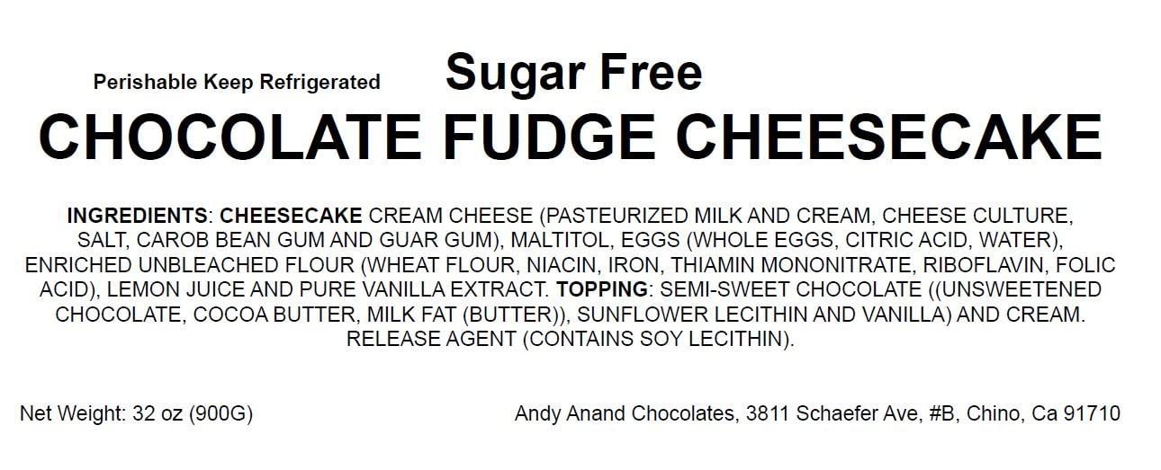 Andy Anand Sugar Free Chocolate Fudge Cheesecake - Indulge in Homemade Style Best Cheese Cake Near Me For Celebrations & Bakery Dessert Lovers (2 lbs)