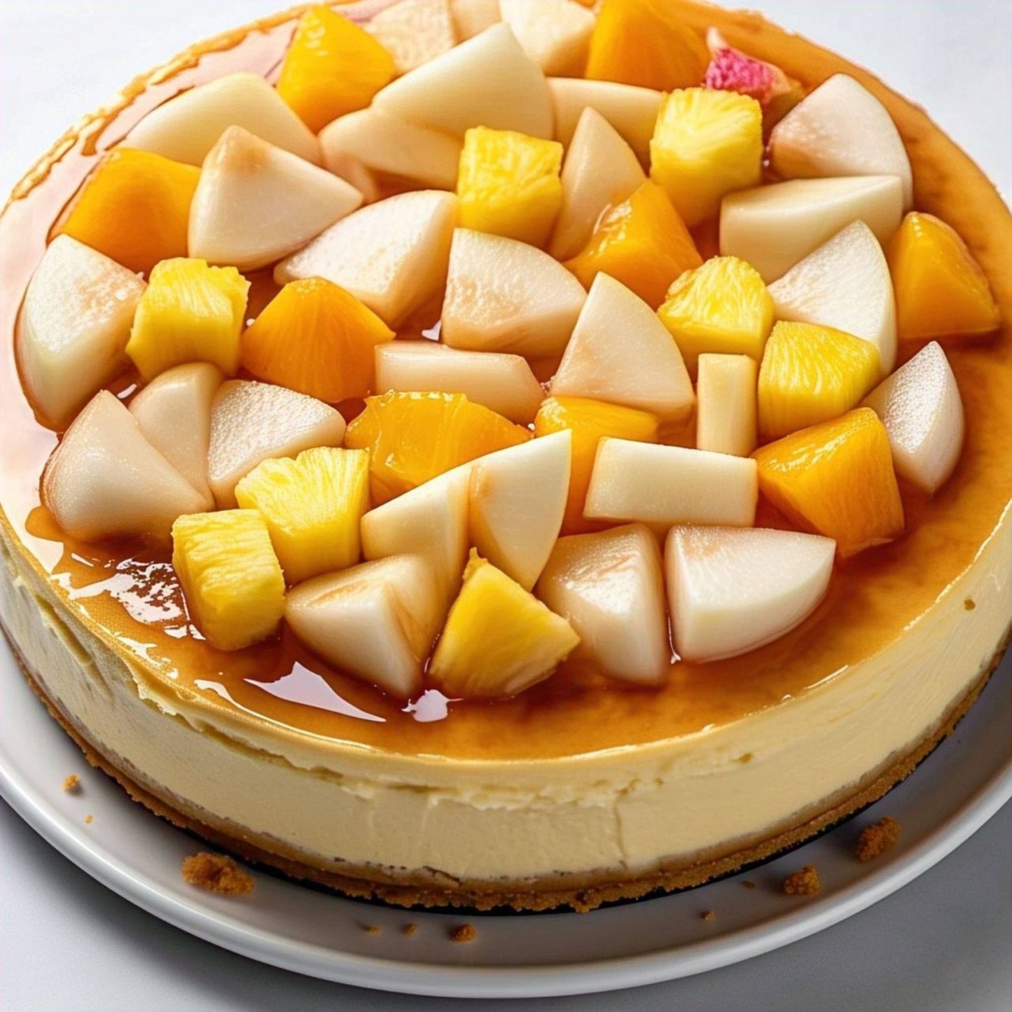 Andy Anand Indulgent Sugar Free Tropical Fruit Cheesecake - Real Fruits & Fresh Cream, Appetizing Best Cheese Cake Near Me For Celebrations & Dessert Lovers (2 lbs)