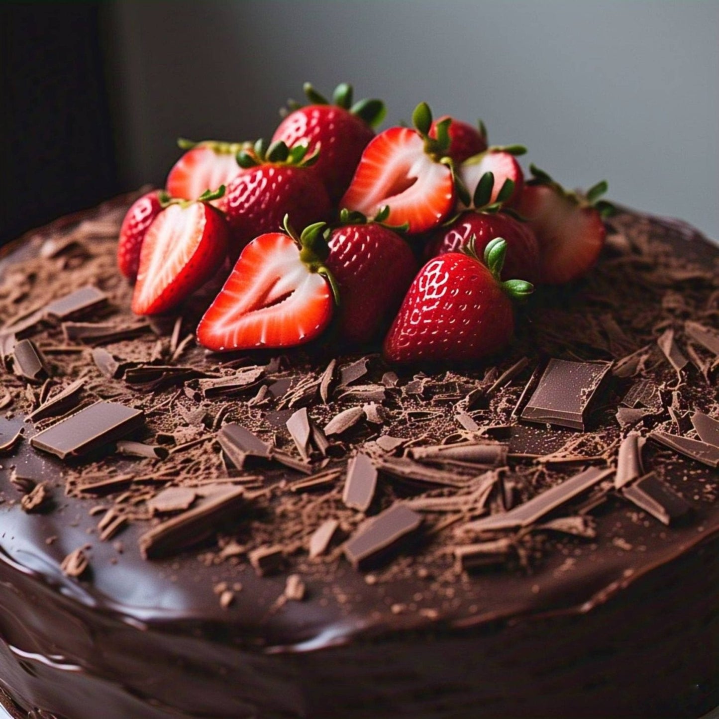 Andy Anand Keto Sugar Free Chocolate Strawberry Cake  9" - No Added Sugar For Diabetic Fresh Baked Gourmet Cake - Perfect for keto dessert lovers (2 lbs)