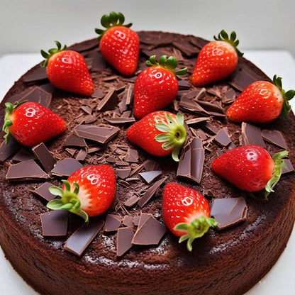 Andy Anand Keto Sugar Free Chocolate Strawberry Cake  9" - No Added Sugar For Diabetic Fresh Baked Gourmet Cake - Perfect for keto dessert lovers (2 lbs)