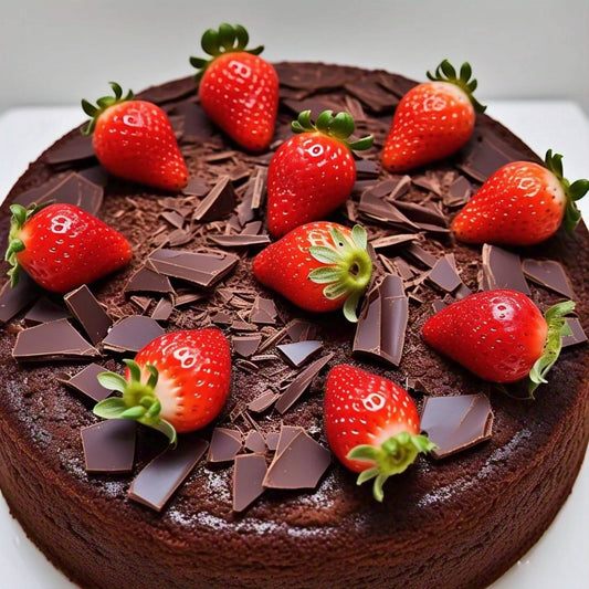 Andy Anand Keto Sugar Free Chocolate Strawberry Cake  9" - No Added Sugar For Diabetic Fresh Baked Gourmet Cake - Perfect for keto dessert lovers (2 lbs)