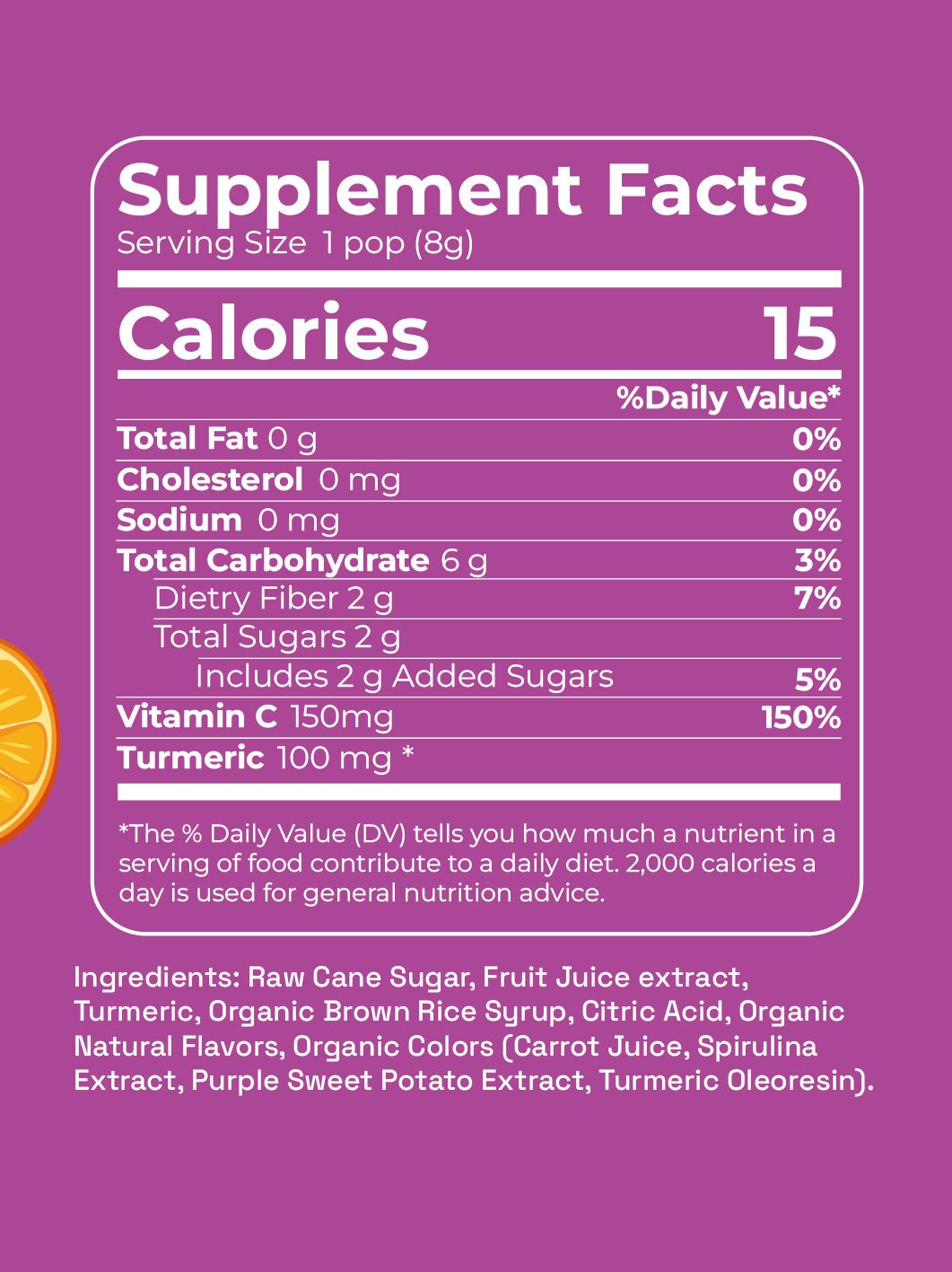 Andy Anand Vitamin C Low Calorie Lollipops,Fruit Flavors, 8.8 oz - Kids Vitamin C Pops, Kids Love Them! Sweetened with real fruit Juice