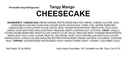 Andy Anand Mango Cheesecake 9" - Made in Traditional Way - Melt-in-Your-Mouth, Cheese Cake Delivery with Real Home Made Taste (2 lbs)