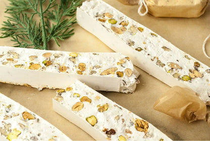 Andy Anand Mixed Nut Nougat - Soft Brittle Turron Nougat Made With Wildflower Honey - Spanish Torrone Candy - A Delicious and Healthy Treat, Amazing-Delicious-Decadent – 7 Oz