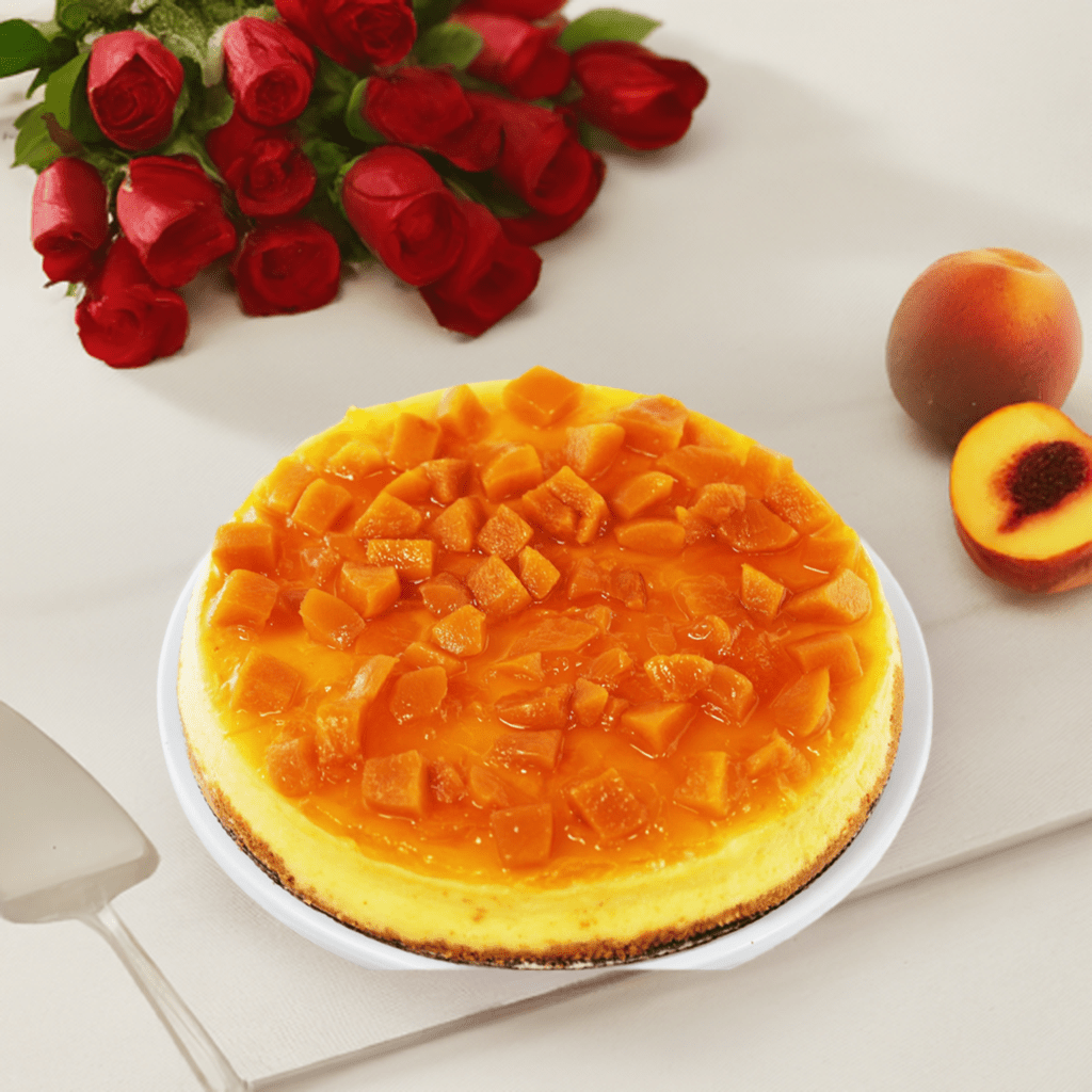 Andy Anand Deliciously Indulgent Sugar Free Peach Cheesecake - Made With Real Fruits, Indulge in Best Cheese Cake Near Me For Celebrations & Dessert Lovers (2.6 lbs)