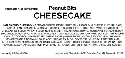 Andy Anand Peanut Cheesecake with Crunchy Bits of Peanuts, 9" - Freshly Baked Quality Cheesecake Near Me - Order Online Now! (2 lbs)