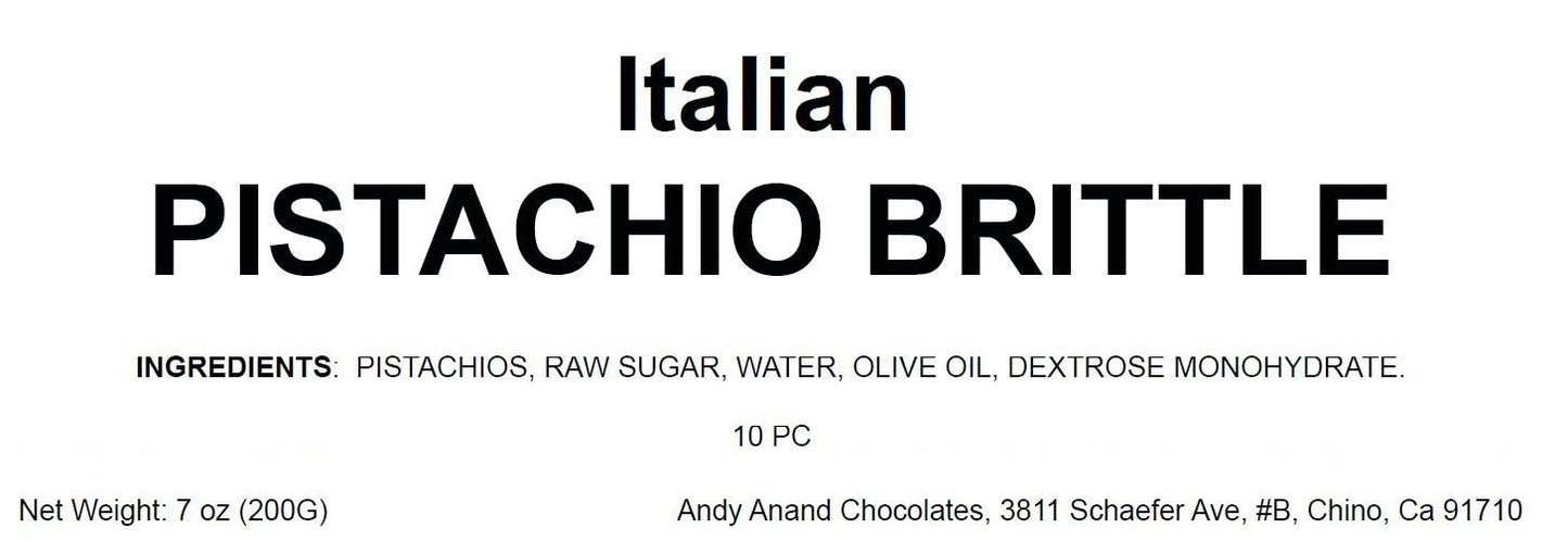 Andy Anand Pistachios Brittle - Indulgence in Every Bite, Healthy Pistachio Brittle Made in Italy 7 Oz